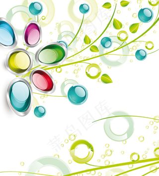 现代风格水晶质感花朵