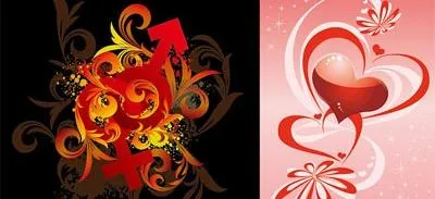 男女符号花纹心形矢量素材eps,ai矢量模版下载