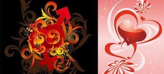 男女符号花纹心形矢量素材