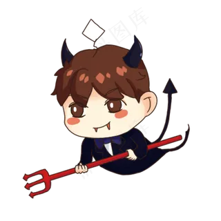 手绘卡通邪恶的小恶魔手绘卡通邪恶的小恶魔