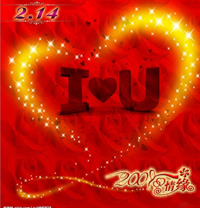 2009情人节图片psd模版下载