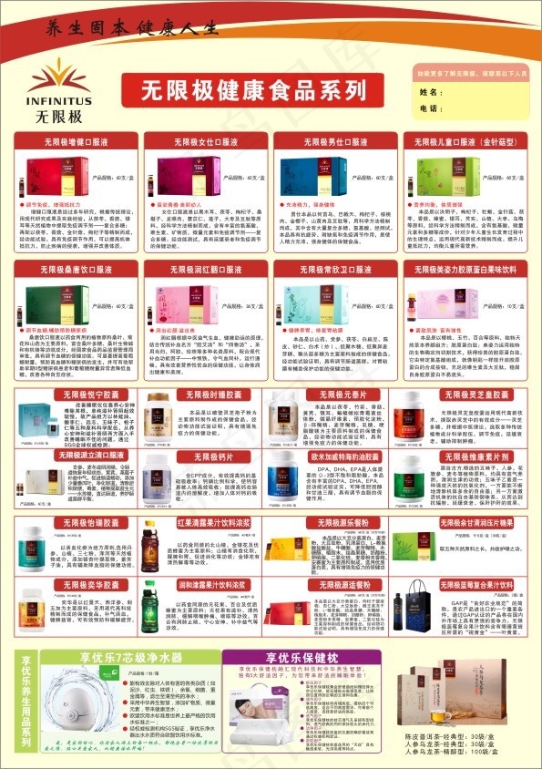无限极2015年产品宣传单页cdr矢量模版下载