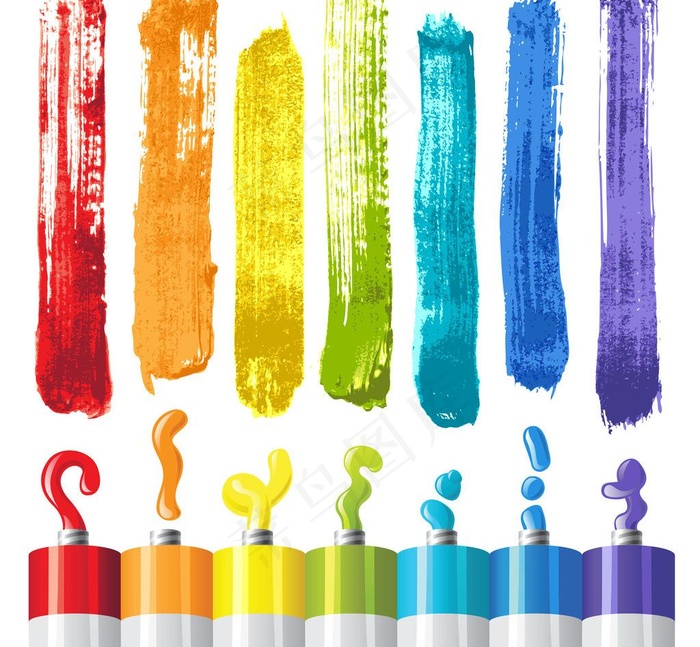 五彩缤纷颜料图片