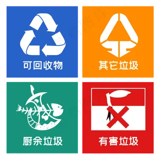 反白垃圾分类图标套图反白垃圾分类图标套图