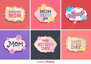 快乐的母亲节# X27矢量标签；