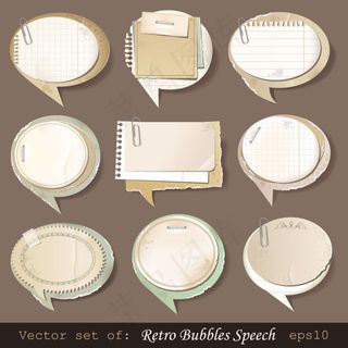经典复古便条纸02-矢量素材