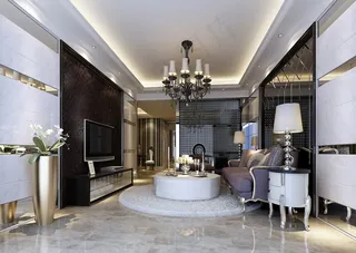 欧式客厅效果图图片