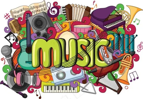 涂鸦音乐插画矢量素材下载