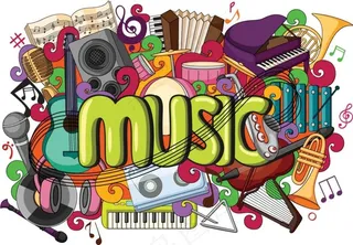 涂鸦音乐插画矢量素材下载