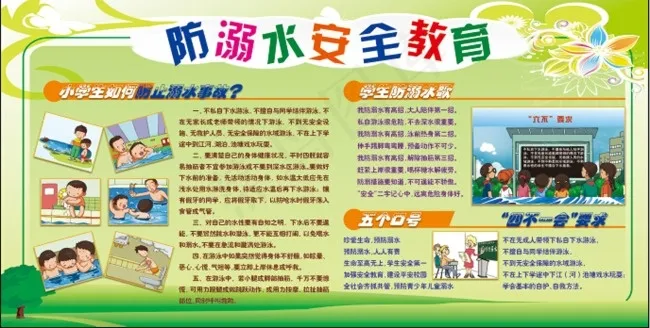 防溺水安全教育psd模版下载