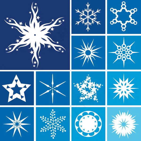 各式各样的漂亮雪花图案矢量素材eps,ai矢量模版下载