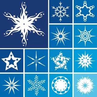 各式各样的漂亮雪花图案矢量素材