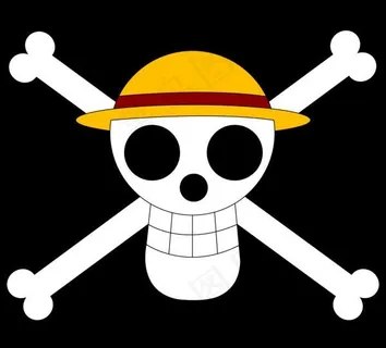 草帽路飞的海贼旗矢量图