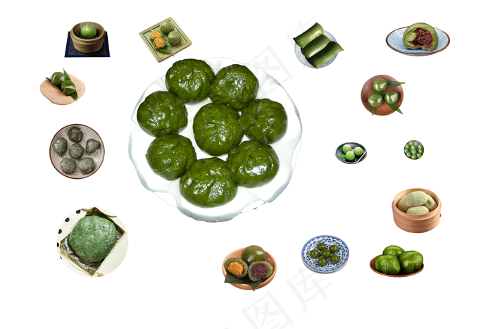 各式清明果元素(7087X4724(DPI:300))psd模版下载