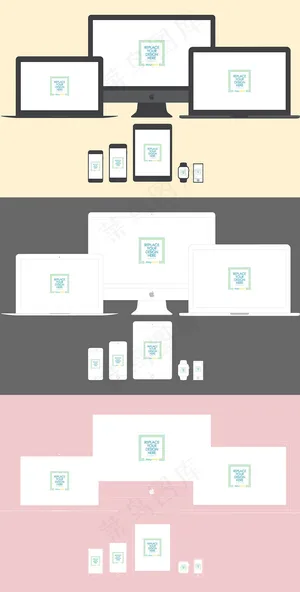 apple产品微立体图三色组合