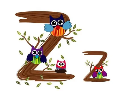 猫头鹰卡通字体矢量设计素材