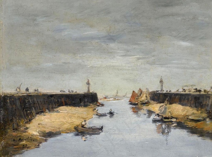 河流油画图片