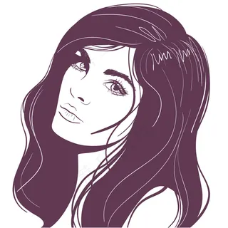 动感线条美女图矢量图