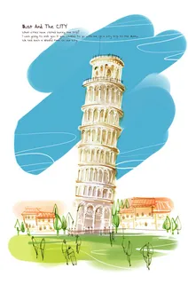 复古旅游高塔城市素材