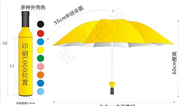 矢量广告伞 酒瓶伞 创意伞雨伞图片cdr矢量模版下载