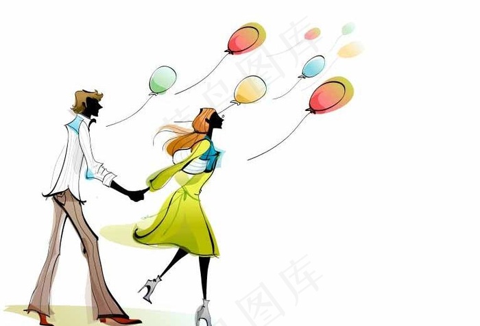 情侣插图 约会 矢量图片cdr矢量模版下载