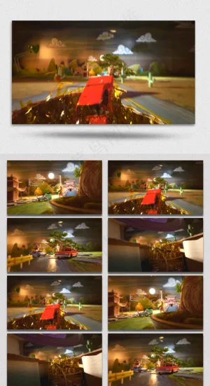 卡通3D纸片特效视频素材