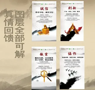 企业文化墙 诚信协作图片