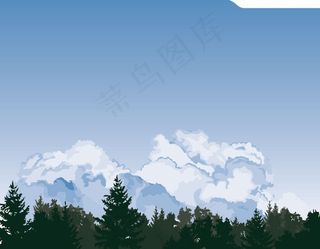 森林上的天空风景矢量素材