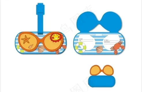 海滩行李吊牌 太阳镜图片 海滩行李吊牌 太阳镜图片