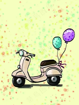 手绘电动车图片