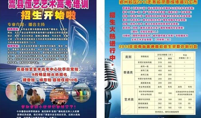 艺术招生宣传页图片cdr矢量模版下载