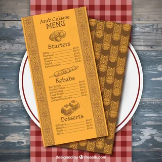 一道菜黄色的装饰菜单