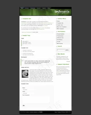 简单的两栏网页模板