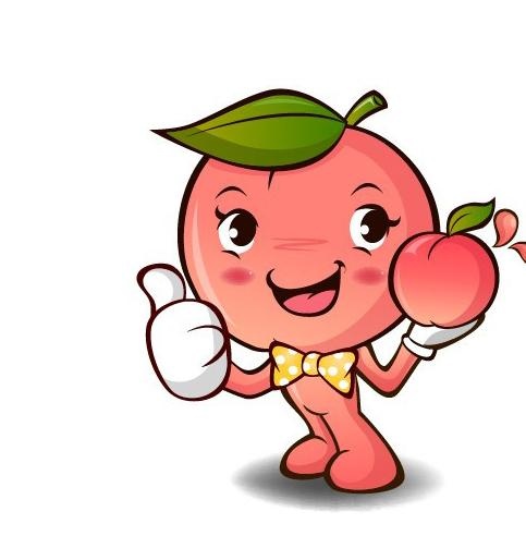 卡通桃子矢量图图片