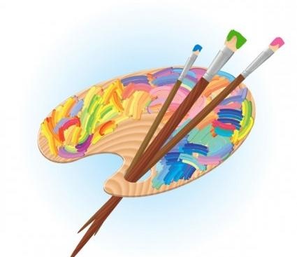 调色板和画笔向量eps,ai矢量模版下载