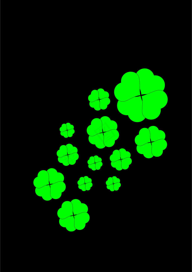 四叶草装饰花纹cdr矢量模版下载