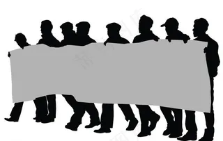 游行示威人物剪影图片