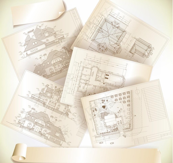建筑工程图图片eps,ai矢量模版下载