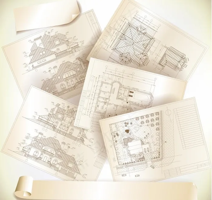 建筑工程图图片eps,ai矢量模版下载