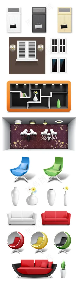 室内展示图标ai矢量素材