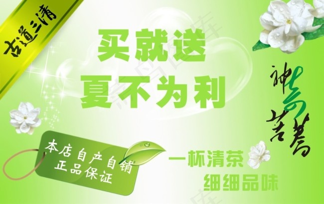 古道三清神奇苦荞夏不为利绿色cdr矢量模版下载