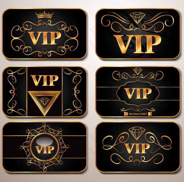 华丽VIP卡矢量素材精美贵宾卡欧式...eps,ai矢量模版下载