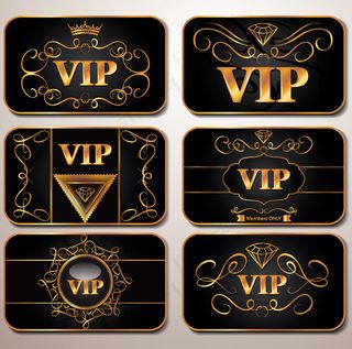 华丽VIP卡矢量素材精美贵宾卡欧式...