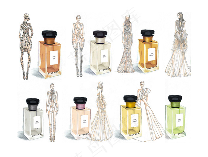 7款时尚女装香水设计图