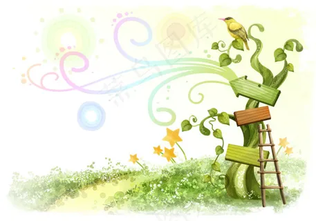 树藤上的指示牌