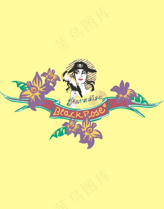 前卫街头元素科技感插画女人矢量图图...