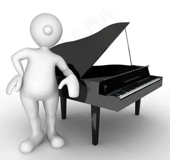 弹钢琴图片