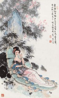 蕉叶纳凉图图片