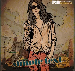 手绘时尚女性图片