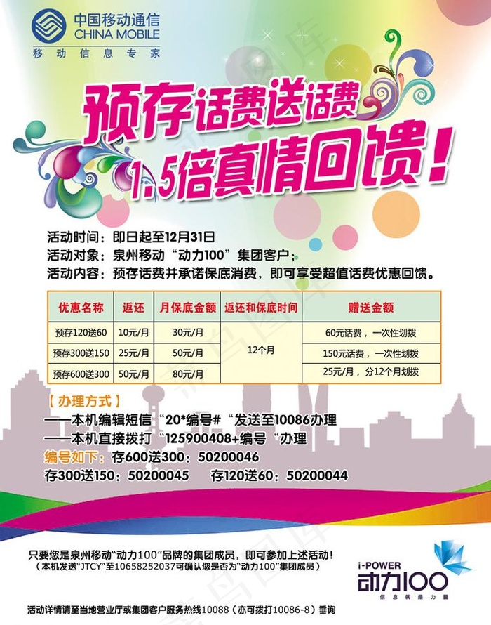 中国移动开业宣传单图片psd模版下载
